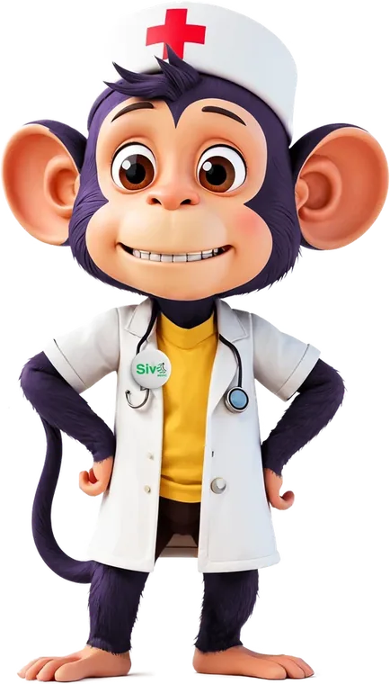 Monito doctor con estetoscopio