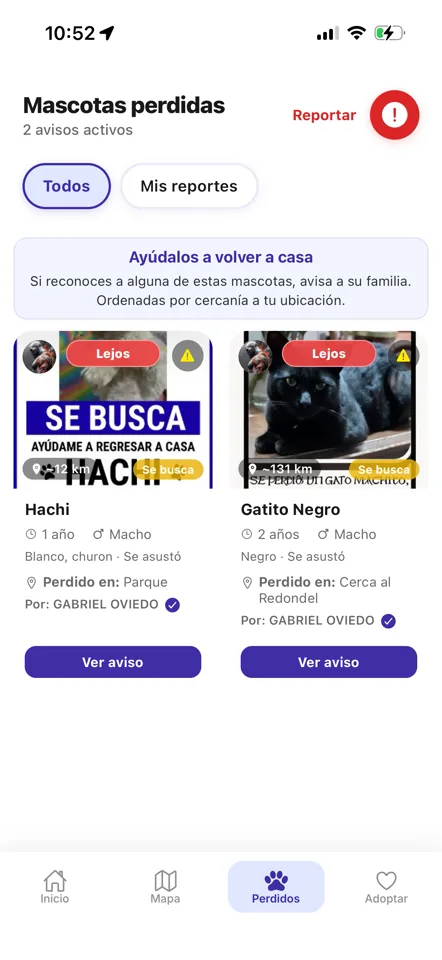 App Dr. Paw: avisos de mascotas perdidas conocidos como SE BUSCA
